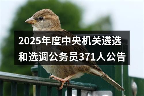 2025年度中央机关遴选和选调公务员371人公告 图片