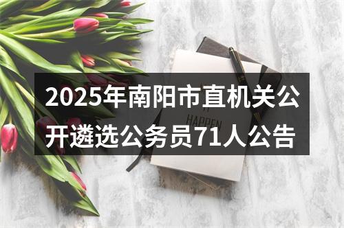2025年南阳市直机关公开遴选公务员71人公告 图片